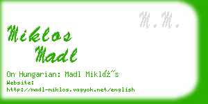 miklos madl business card